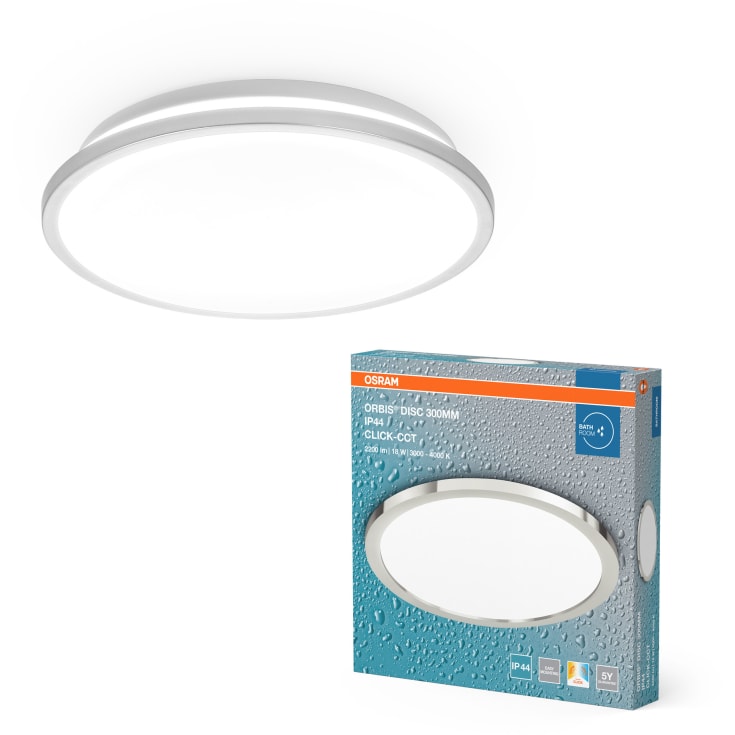 Osram Orbis Disc taklampe, 3000–4000K, 18W, krom