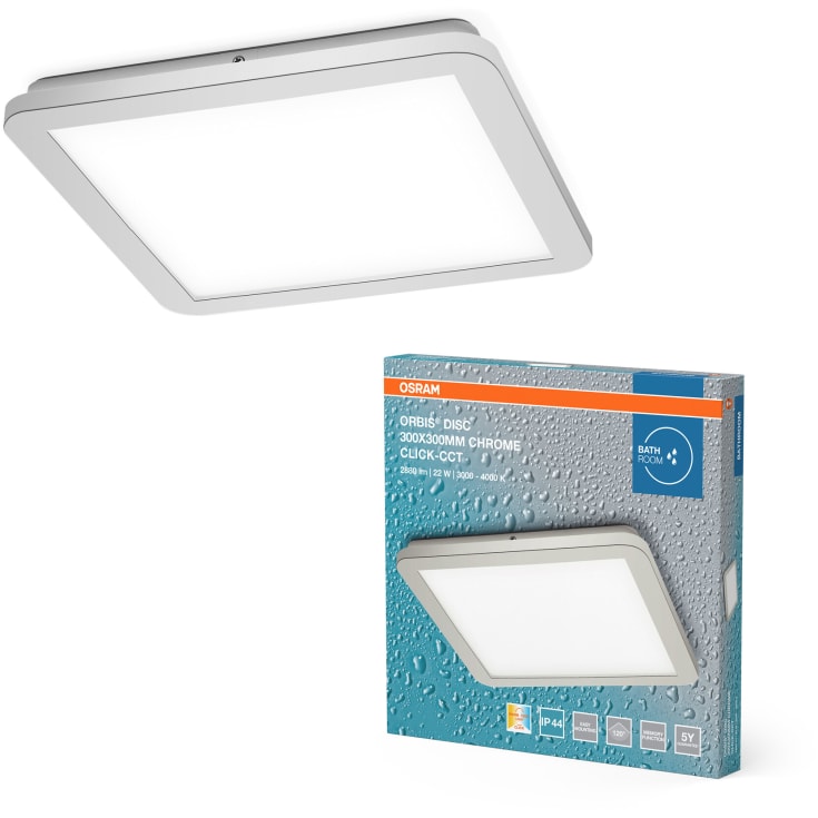 Osram Orbis Disc loftlampe, 3000-4000K, 22W, krom