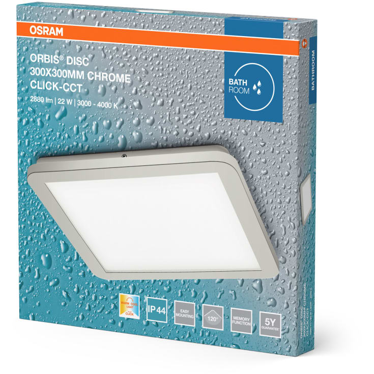 Osram Orbis Disc loftlampe, 3000-4000K, 22W, krom