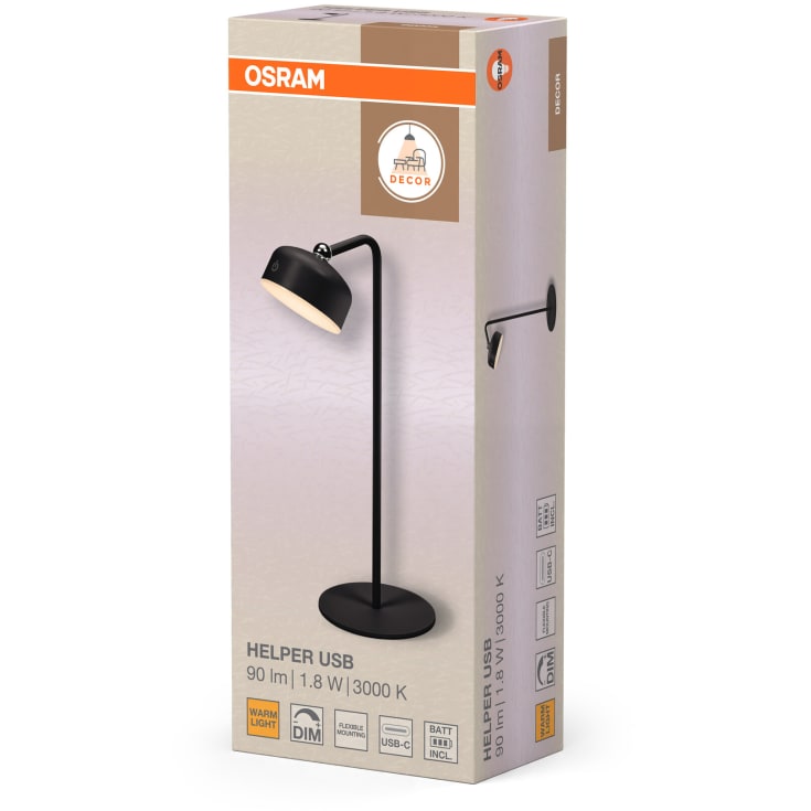 Osram Decor Help klemlampe, sort