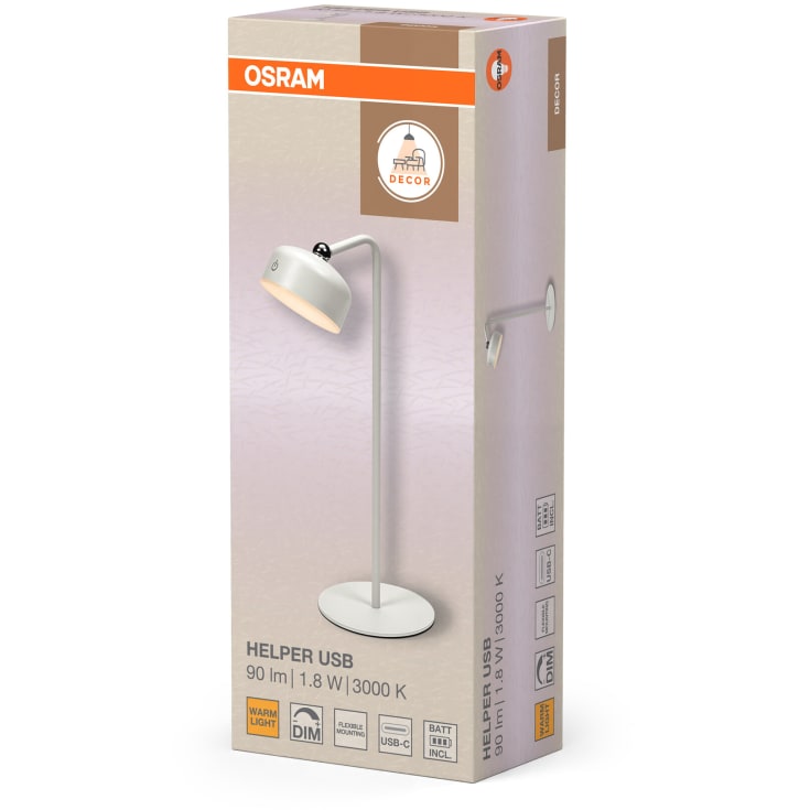 Osram Decor Help klemmelampe, hvid