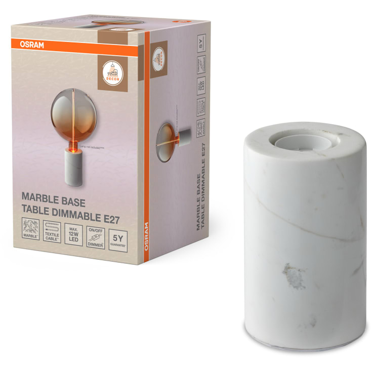 OSRAM DECOR Marble Base Table Dim E27 hvid