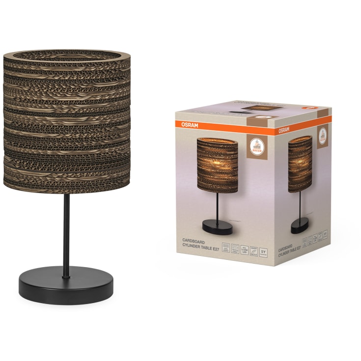 OSRAM DECOR Cardboard Cylinder Table 1XE27 brun