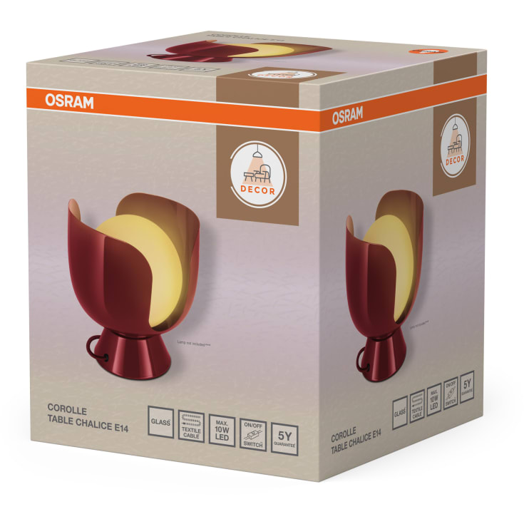 Osram Decor Corolle Chalice bordlampe, rød