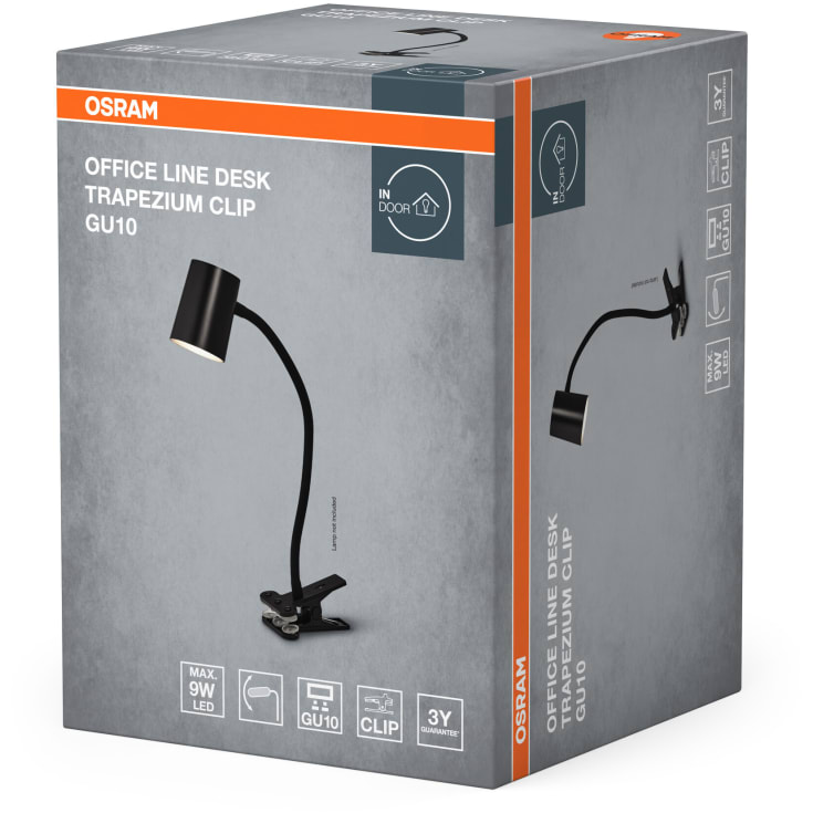 Osram Trapezium klemmelampe, sort