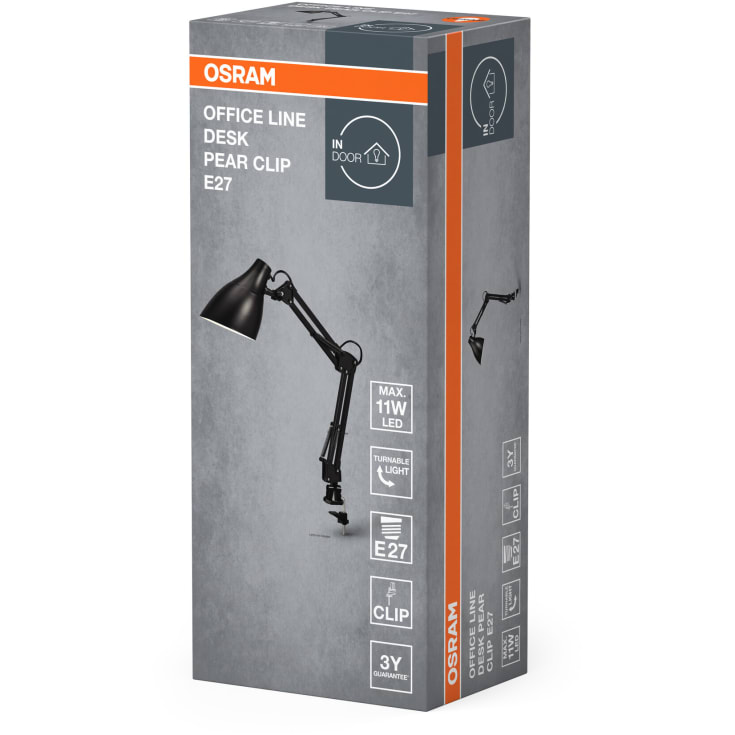 Osram Office klemlampe, sort
