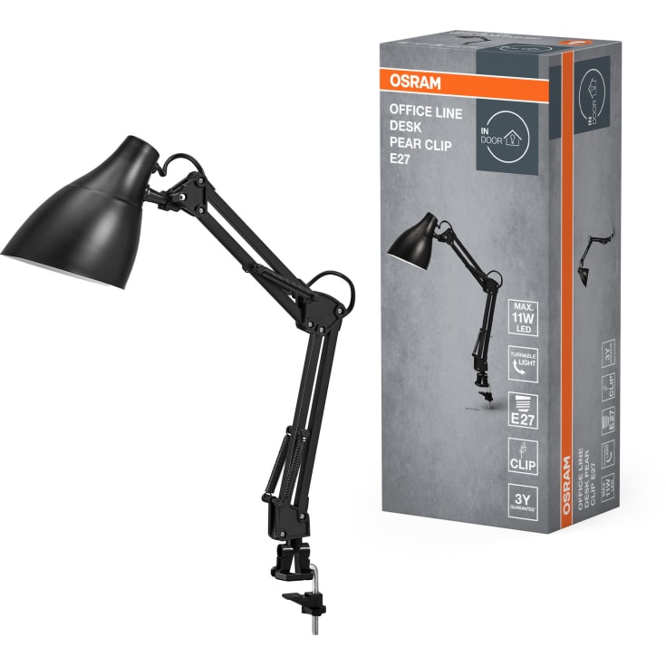 Osram Office klemmelampe, sort