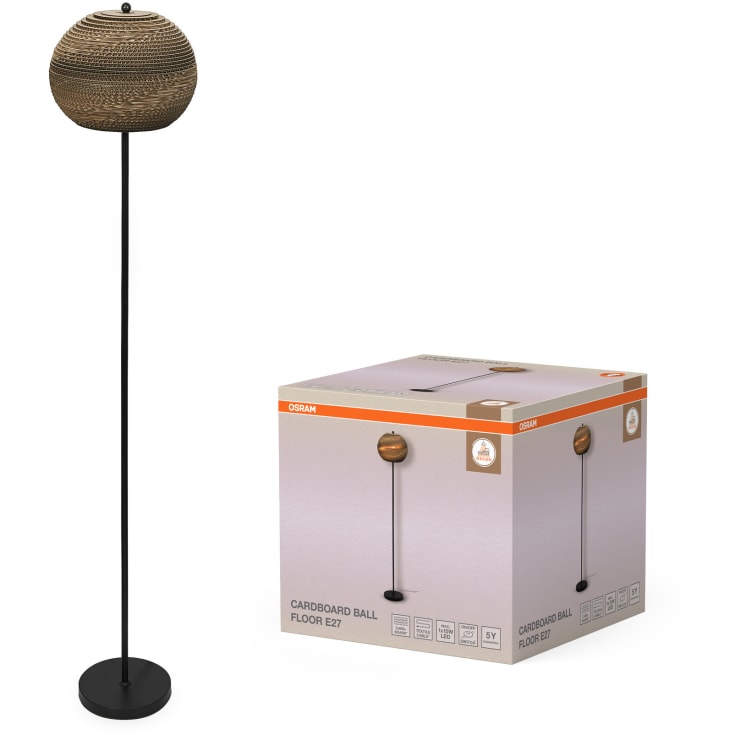 OSRAM DECOR Cardboard Ball Floor 1XE27 brun