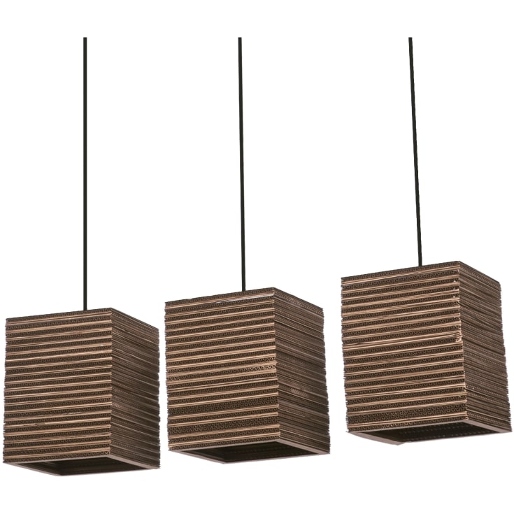 OSRAM DECOR Cardboard Square Pendant 3XE27 brun
