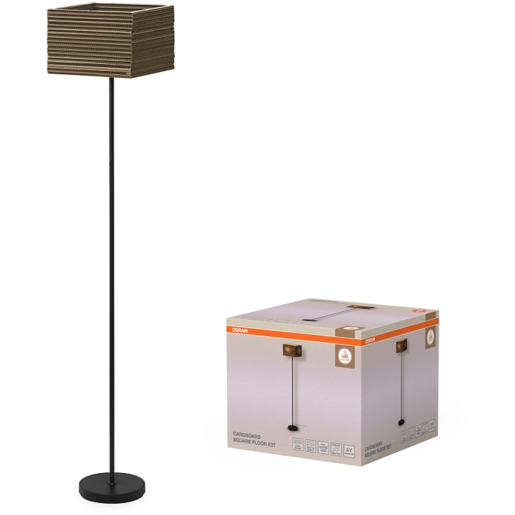 OSRAM DECOR Cardboard Square Floor 1XE27 brun