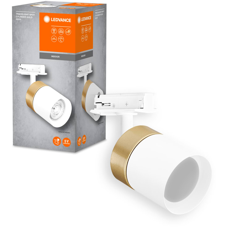 Osram Tracklight 1F Cylinder skinnespot, guld/hvid