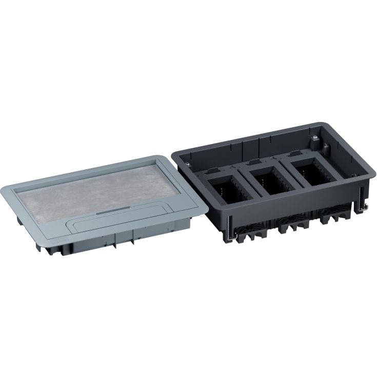 Golvbox horisontell med lock 12 moduler plast upphöjt golv