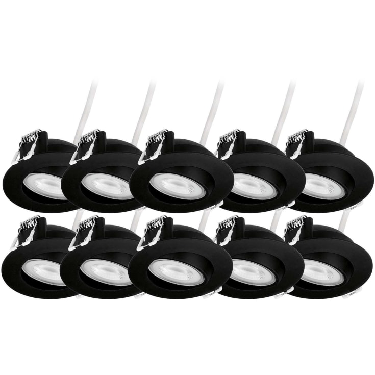 4lite Vinovia indbygningsspots, 10-pak, sort