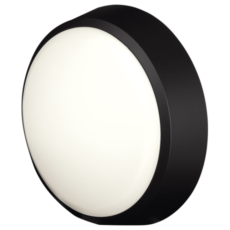 4lite Pylus Round utomhus vägglampa, svart