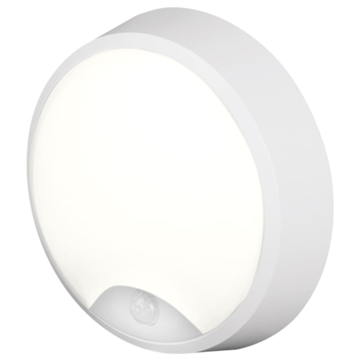 4lite Pylus Round vägglampa utomhus med sensor, vit