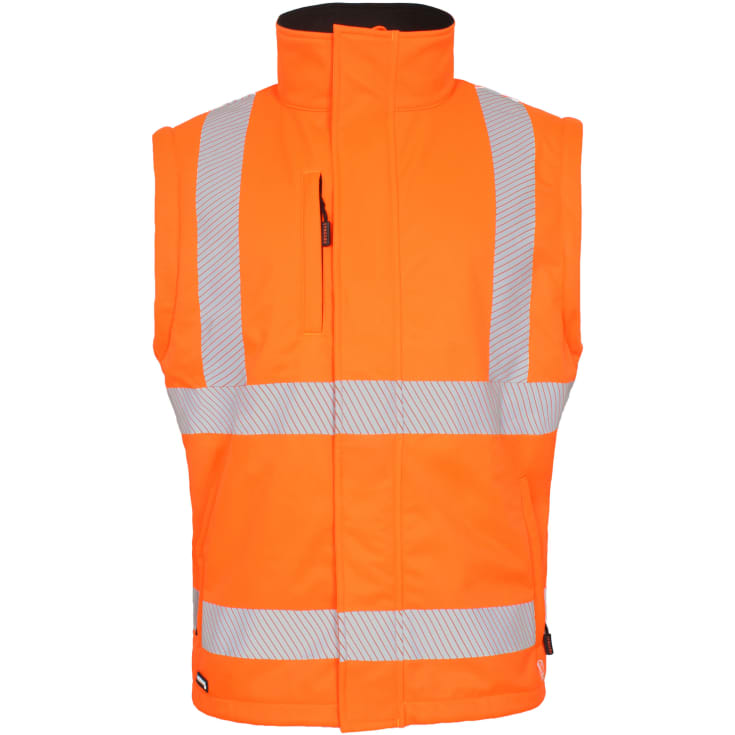 Lyngsøe 2-i-1 softshelljakke, Hi-Vis Orange/Sort, 2XL