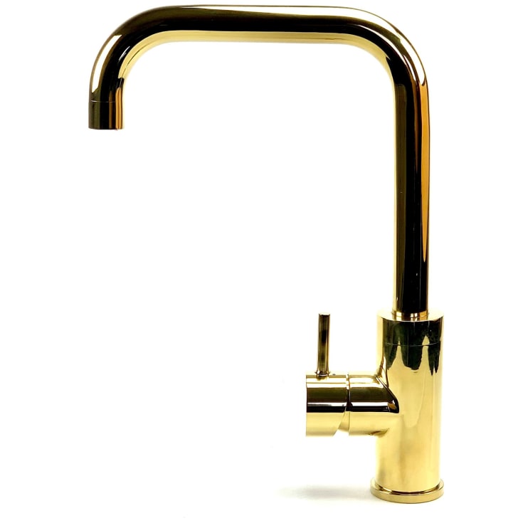 Køkkenarmatur med U-tud. Poleret messing PVD