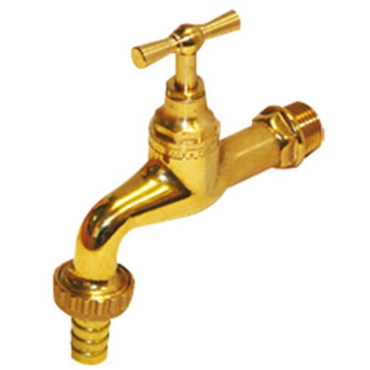 Aftapventil ½"  med t-greb, kontraventil og forskruning på tud