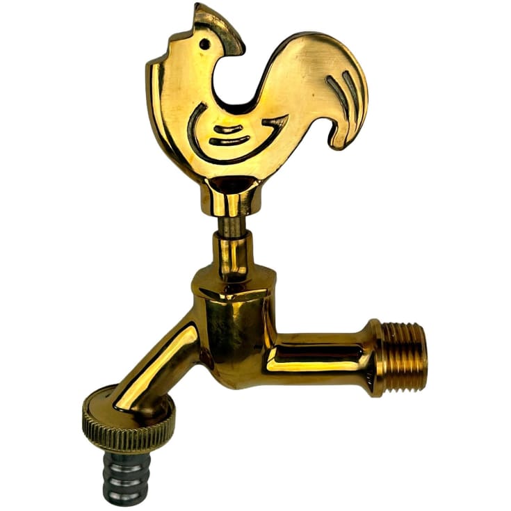 Aftaphane ½" med hanegreb, L 95,5mm. Messing, poloret, dyretud