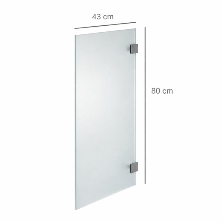 Waterless skillevæg, hærdet glas, 800x430mm