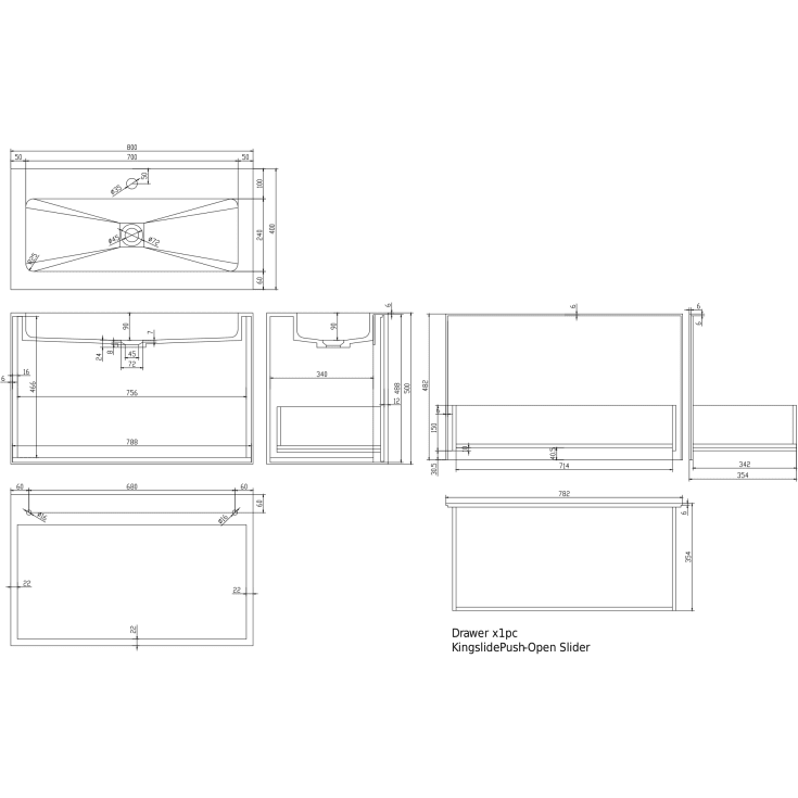 Copenhagen Bath Nexø 80 møbelpakke, 80x40 cm, hvit matt
