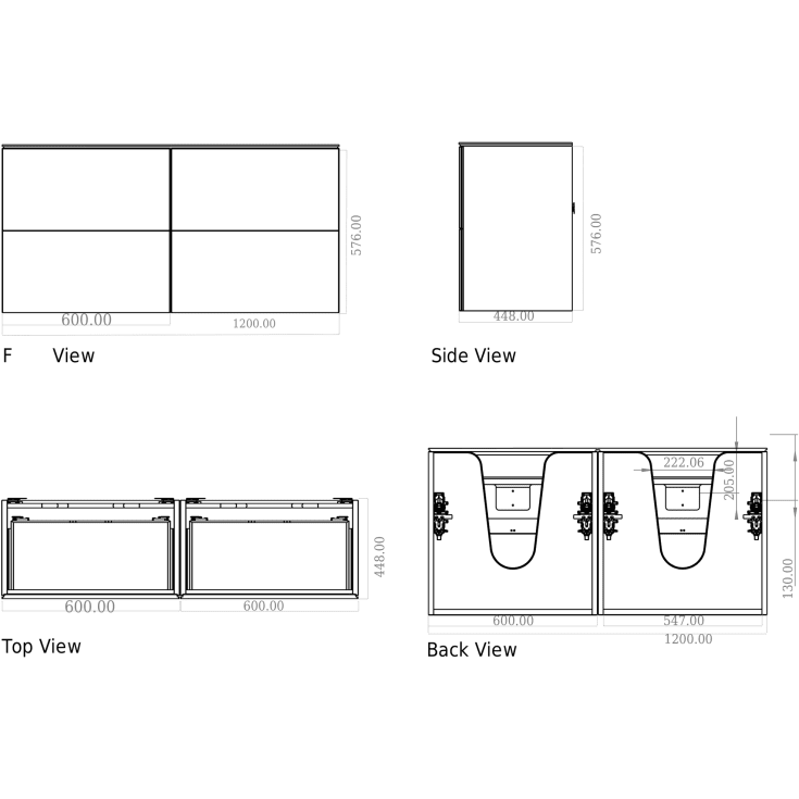 Copenhagen Bath SQ2 120 møbelpakke, venstre, 120x45x60 cm, hvit matt