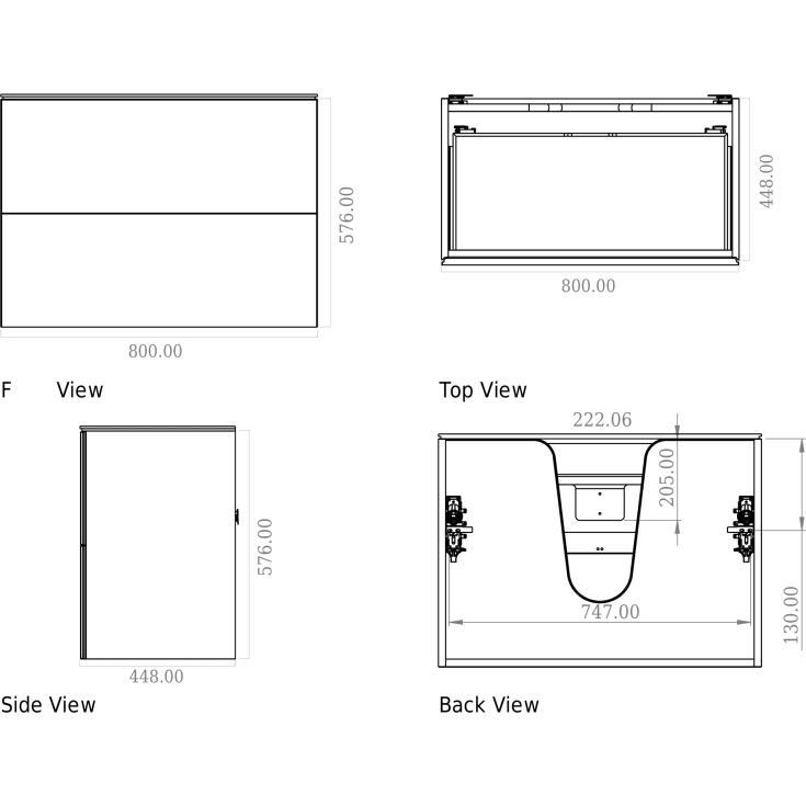 Copenhagen Bath SQ2 80 servantskap, 80x45x60 cm, hvit matt