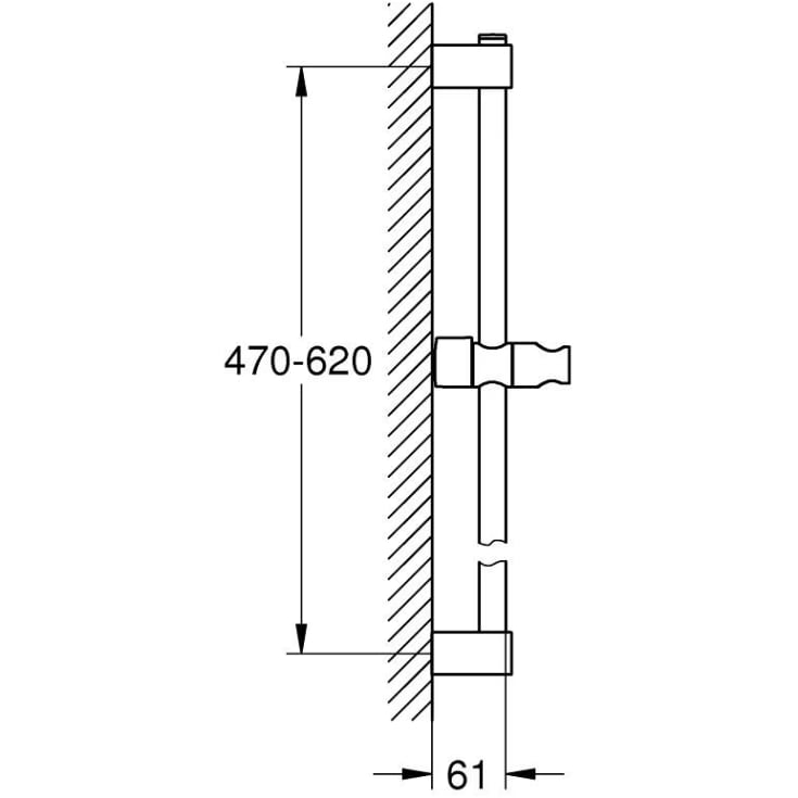 Grohe Tempesta dusjstang, krom, 60 cm