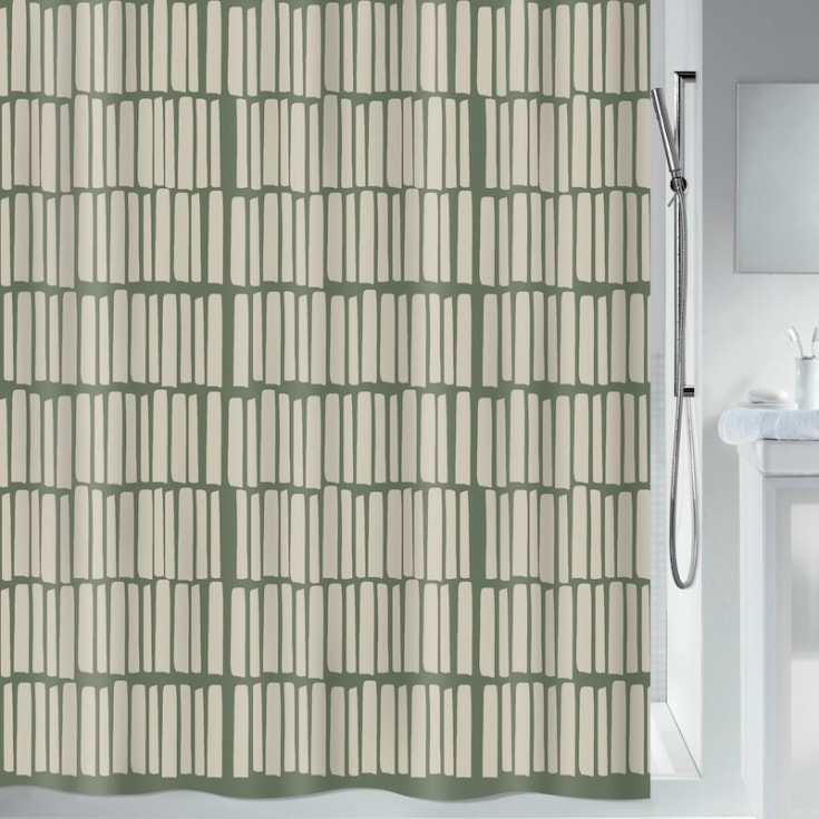 Spirella Rita dusjforheng, 180x200 cm, grønn/beige