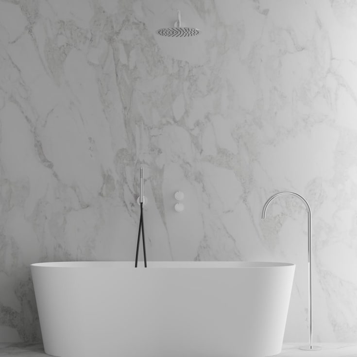 Scandtap Harmonized Bliss 3 badkarsblandare med duschset, polerad stål