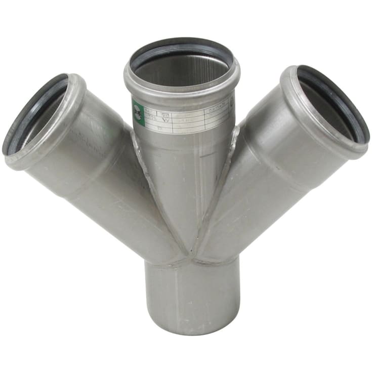 75 x 75 mm x 45° Grenrør dobbelt syrefast AISI316L BLÜCHER