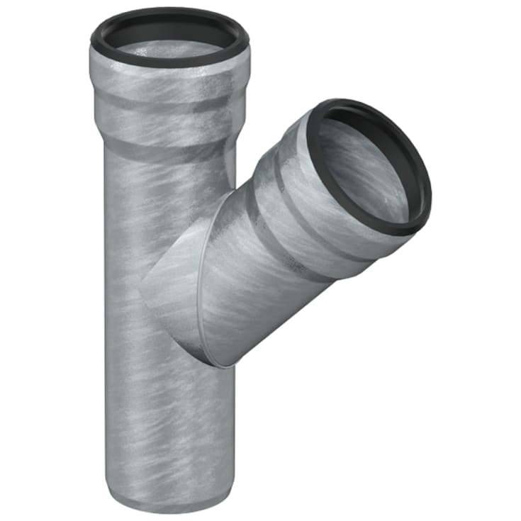 Aco GM-X grenrør, 87°, Ø125 mm, galvaniseret stål