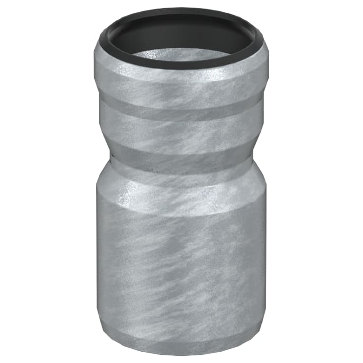 Aco GM-X overgangstykke fra GM-X til plastrør, Ø40x50 mm, galvaniseret stål