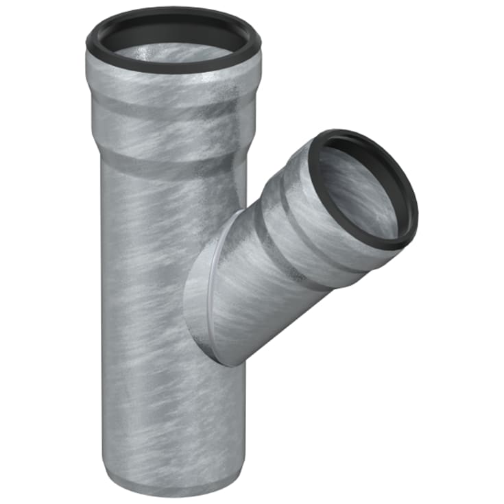 Aco GM-X grenrør, 87°, Ø80x50 mm, galvaniseret stål