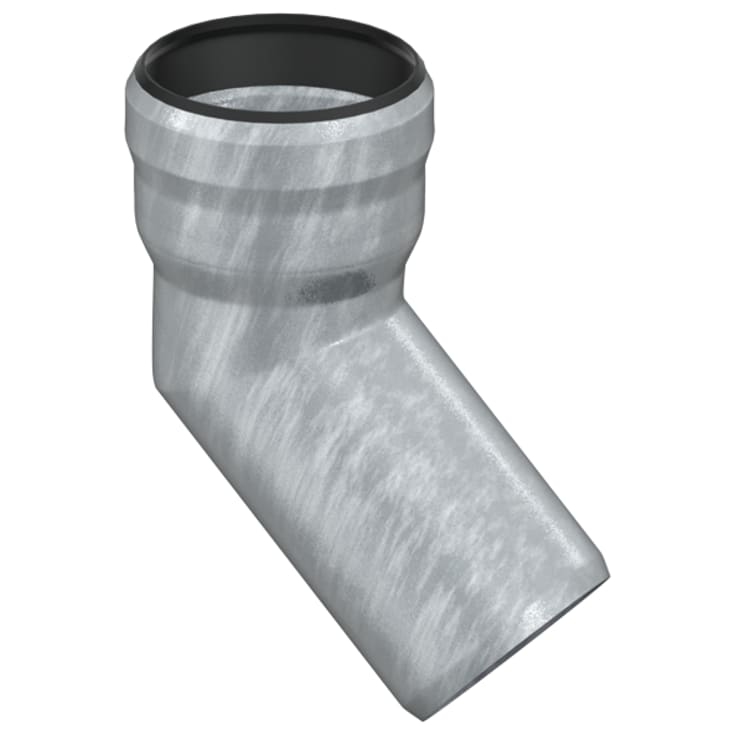 Aco GM-X afløbsbøjning, 45°, Ø125 mm, galvaniseret stål