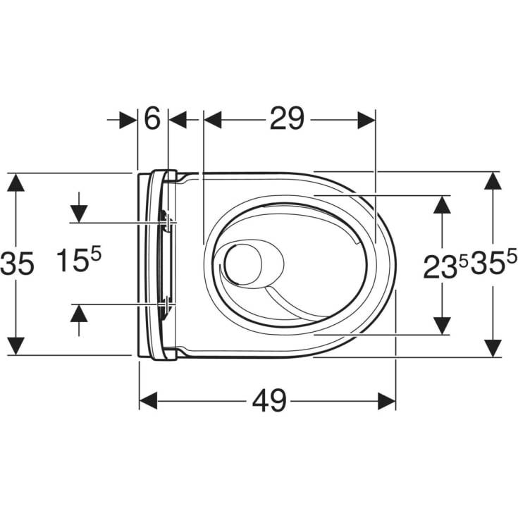 Geberit iCon toiletsæt, vægmonteret, hvid/KeraTect