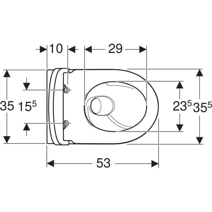 Geberit iCon toiletsæt, væghængt, 530x355x335 mm, hvid