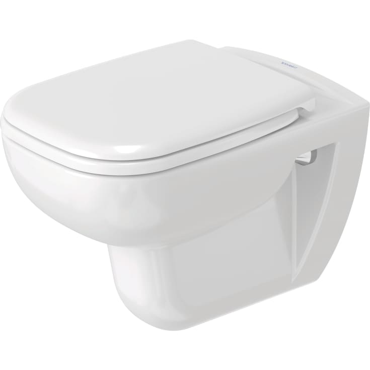 Duravit D-Code væghængt toilet, uden skyllekant, hvid