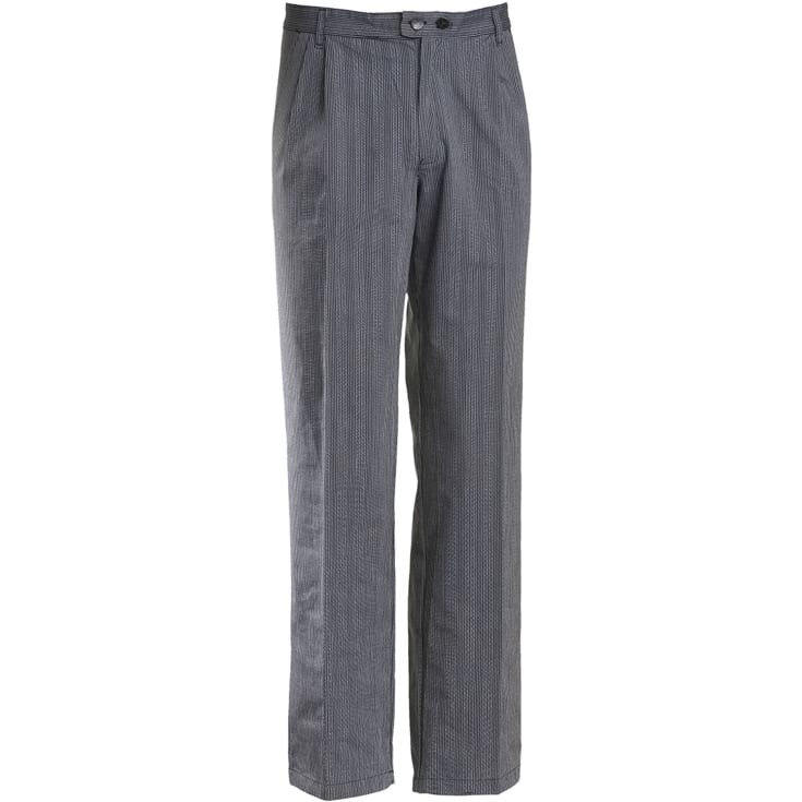 Nybo Workwear Fandango kokkebukser benlængde 86 cm, Sort/Grå Stribet, 120