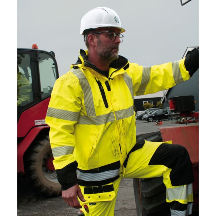 Lyngsøe stretch skaljakke full stretch, Hi-vis Gul/Sort, M