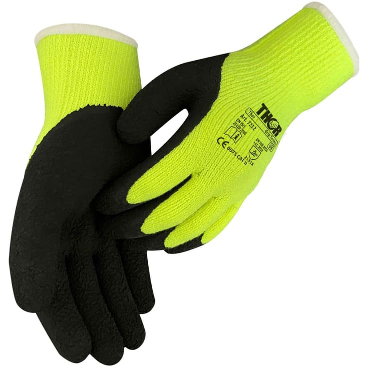 Thor 7212 Grip termo arbejdshandsker, Gul, 10