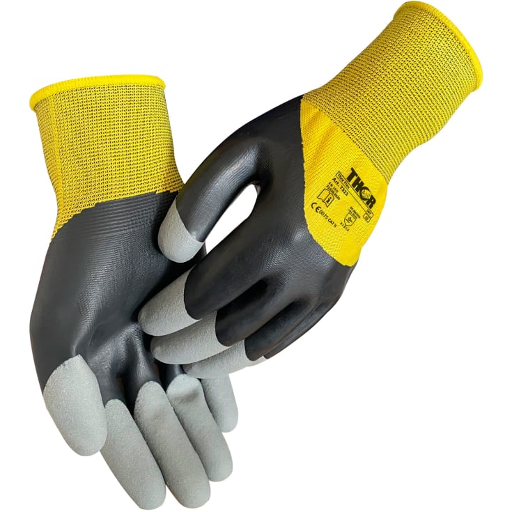 Thor 7323 Flex dry arbejdshandsker, Grå/Gul, 10
