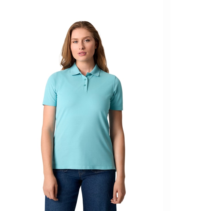 ID Ease dame polo T-shirt, Støvet Aqua, M