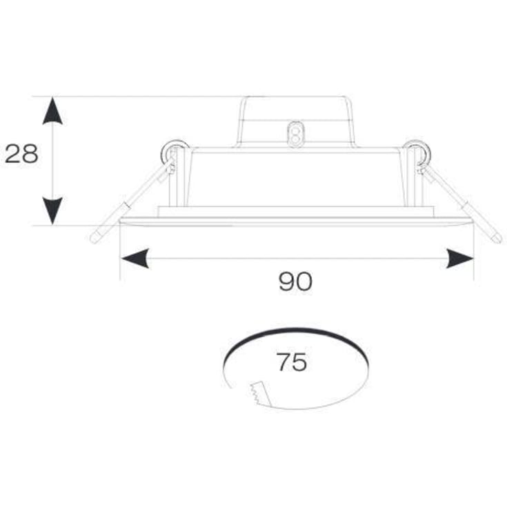4lite Slim indbygningsspot, 4W, 4000K