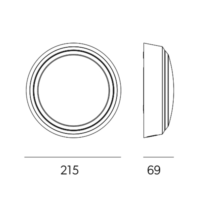 4lite Pylus Round utomhus vägglampa, svart