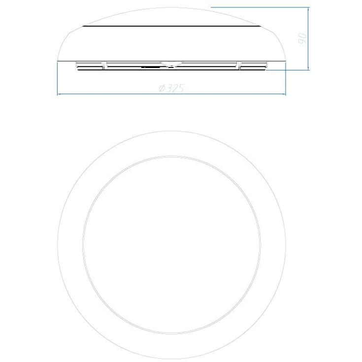 4lite Kudo plafond med nødbelysning, hvit