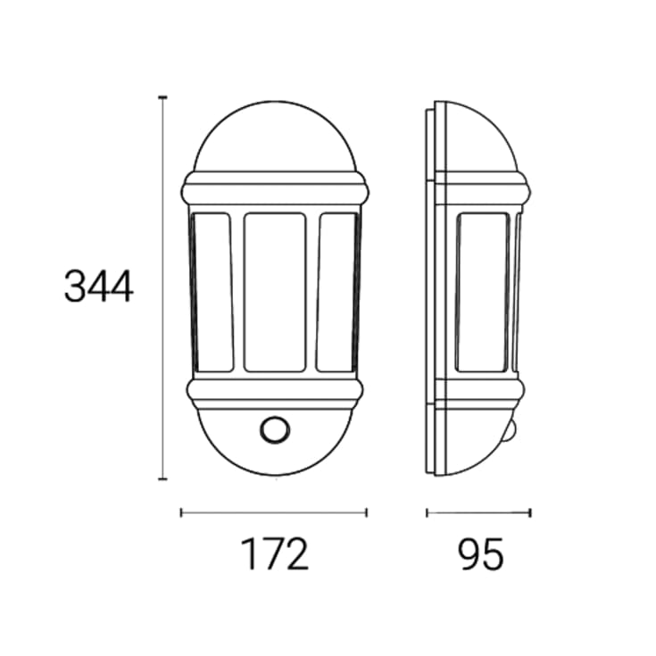 4lite Lantern Half udendørs væglampe med sensor