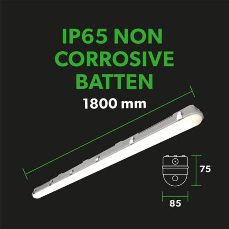 4lite Valde lysrörsarmatur med sensor, 46–70 W, 180 cm