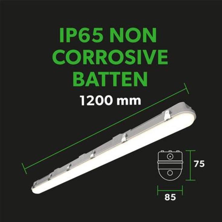 4lite Valde lysrörsarmatur med sensor, 22–40 W, 120 cm