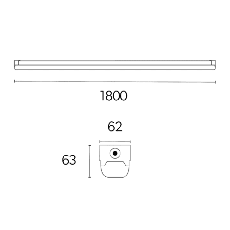 4lite Torre lysarmatur med nødlys & sensor, 30-60W, 180 cm